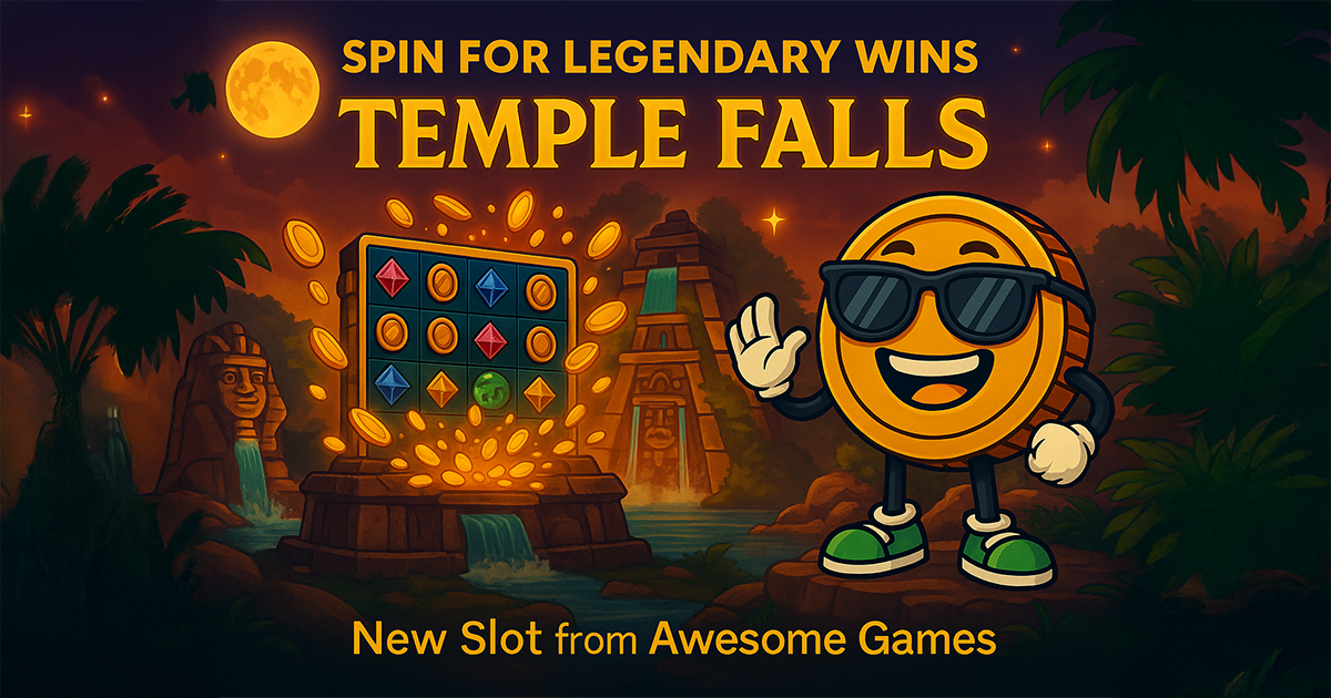 Temple Falls Slot – Ancient temple slot machine with waterfalls and treasures